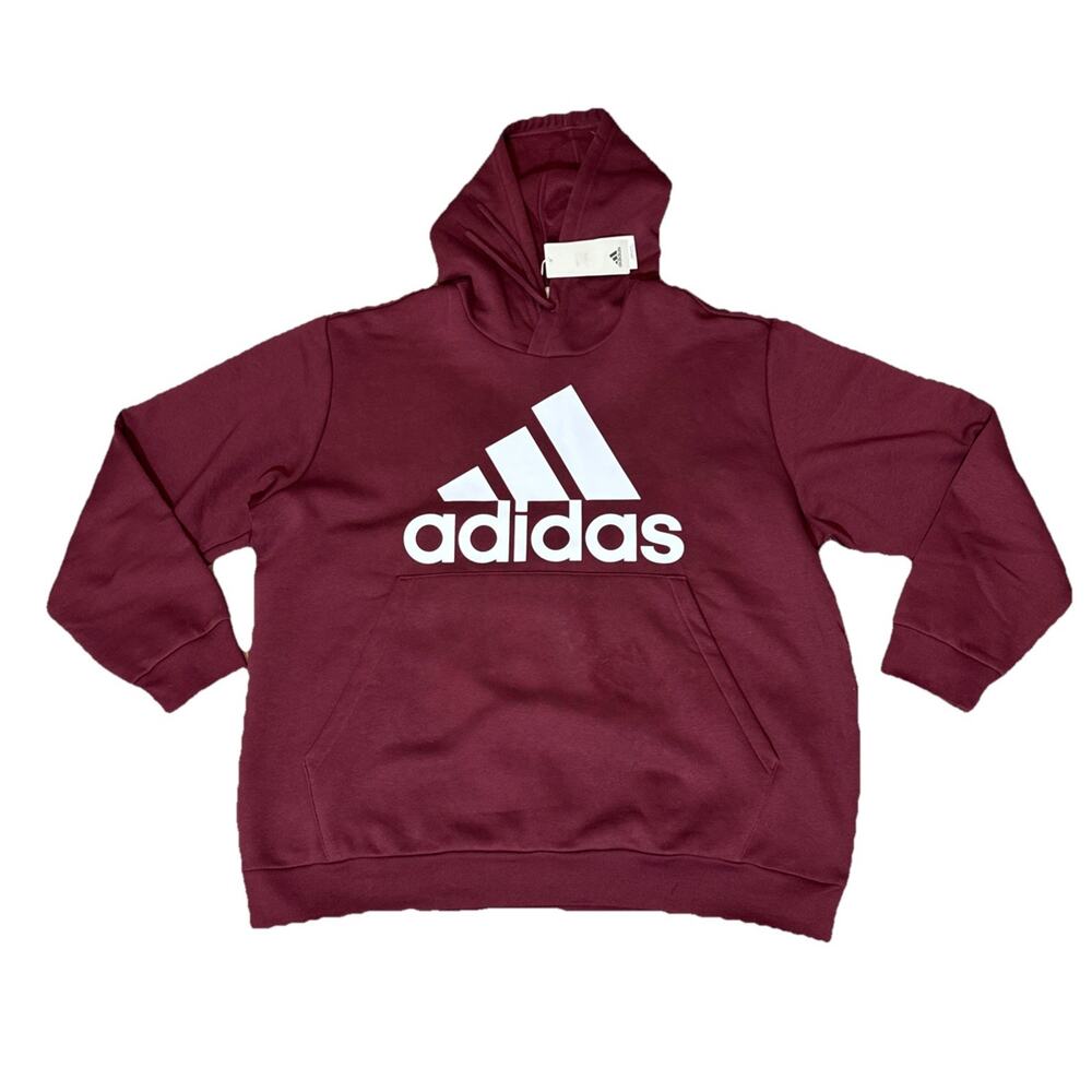 Adidas Men 2XL Short Hoodie Sweatshirt Shadow Red Dad Athleisure